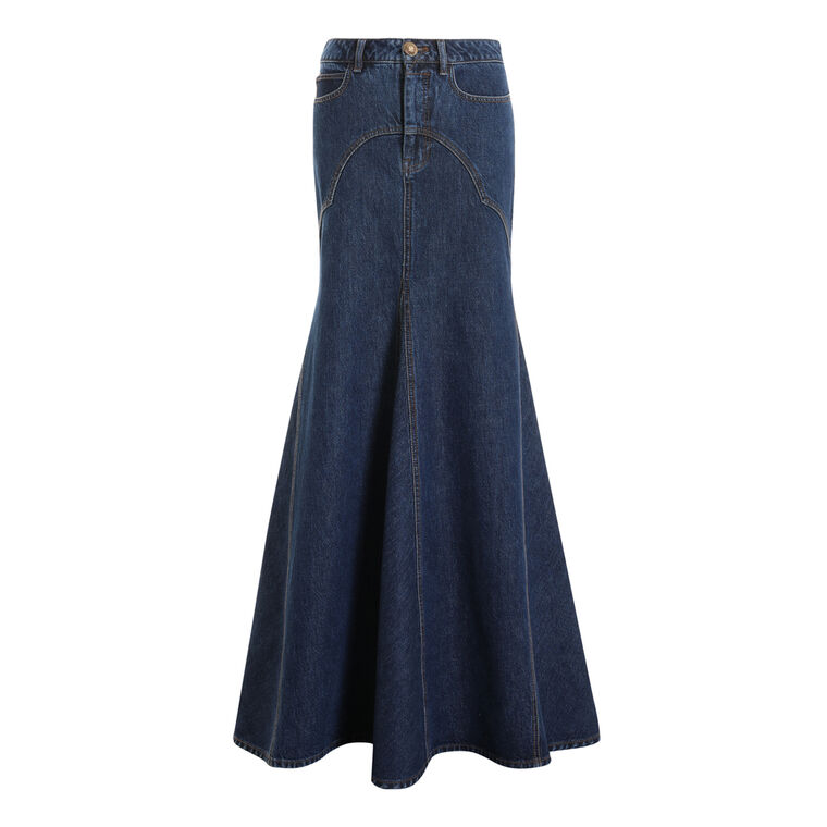 Luminosity Denim Maxi Skirt image number null