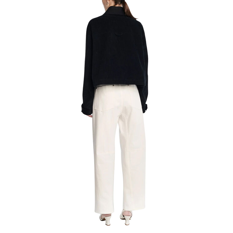 Cropped A-Line Corduroy Jacket image number null