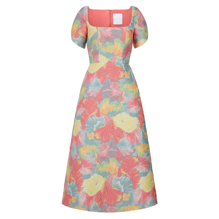 Astrid Sherbet Floral Brocade Midi Dress image number null