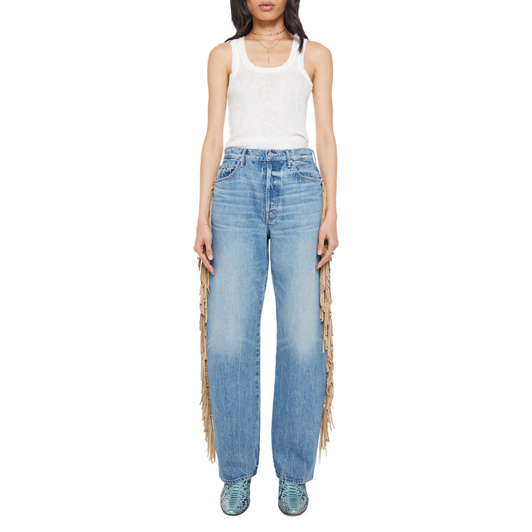 Fringe Half Pipe Button Sneak Jean image number null