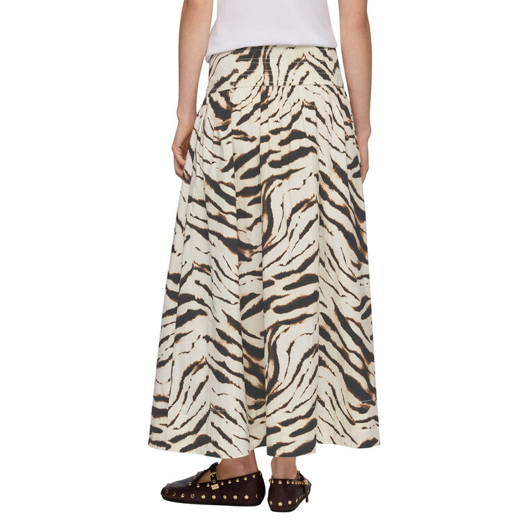Drop Waist Zebra Print Maxi Skirt image number null
