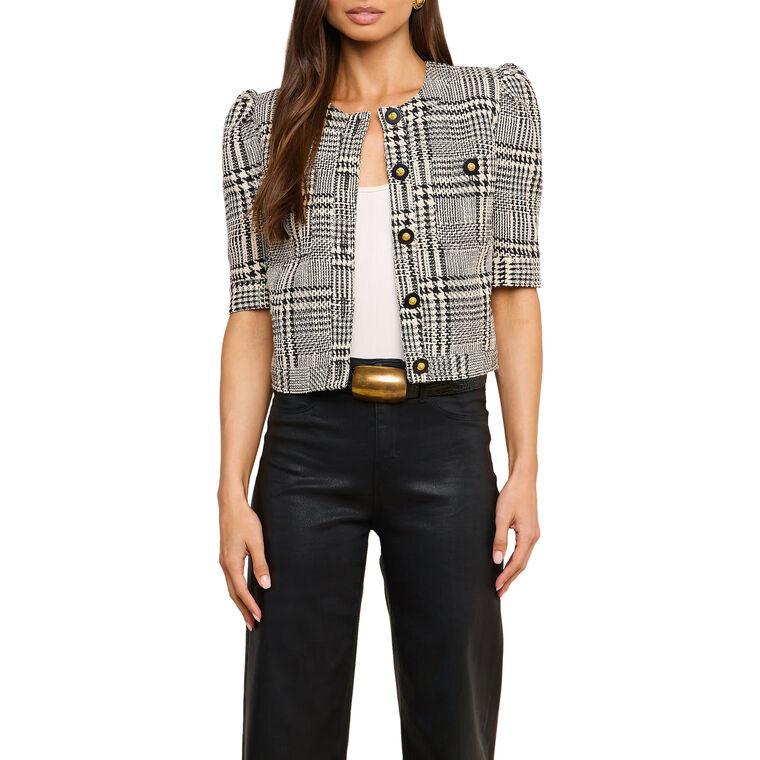 Allegra Cropped Tweed Jacket image number null