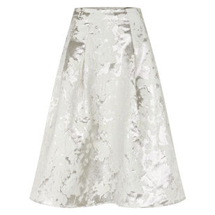 Metallic Voluminous Midi Skirt