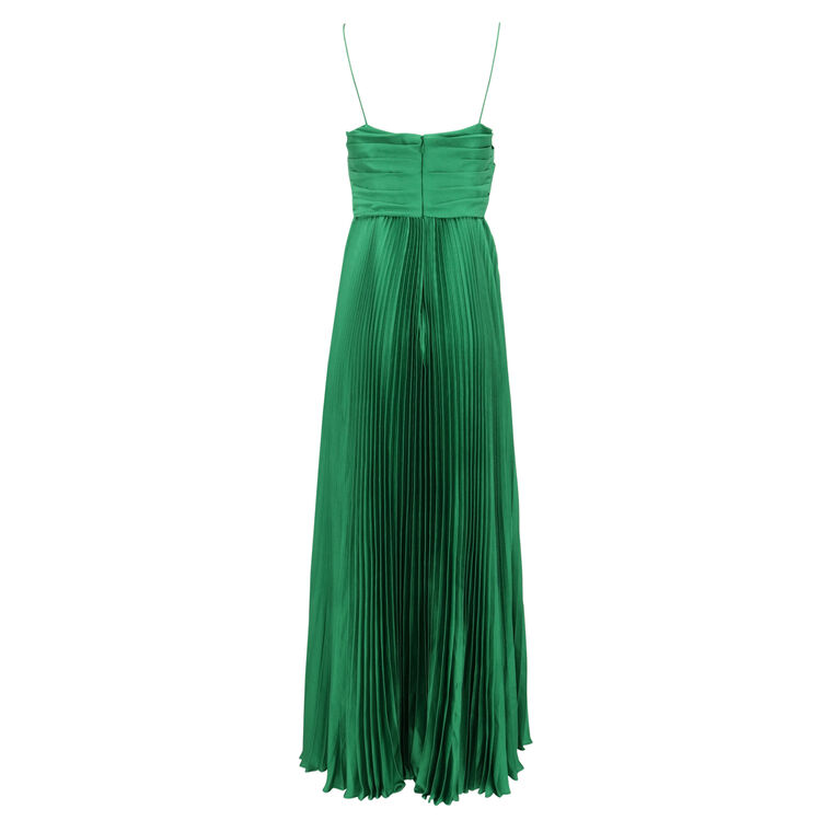 Helena Pleated Satin Gown image number null