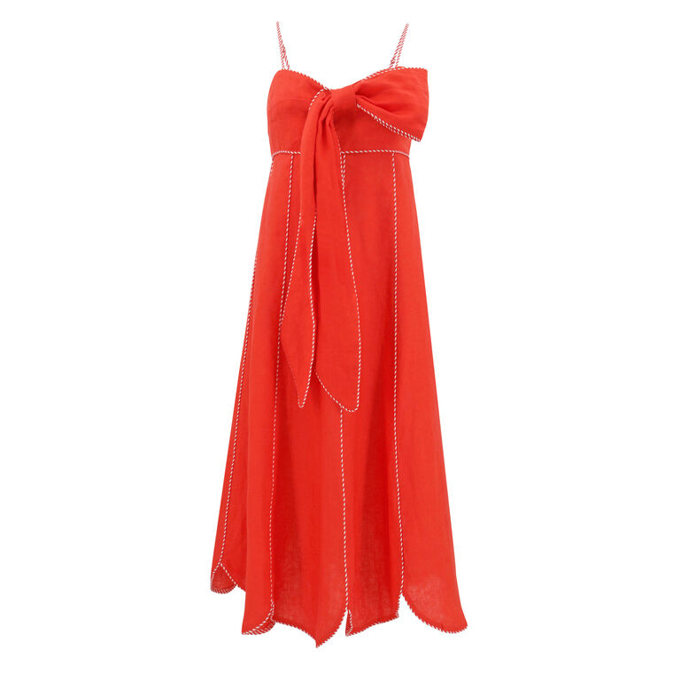 Sleeveless Linen Midi Dress image number null