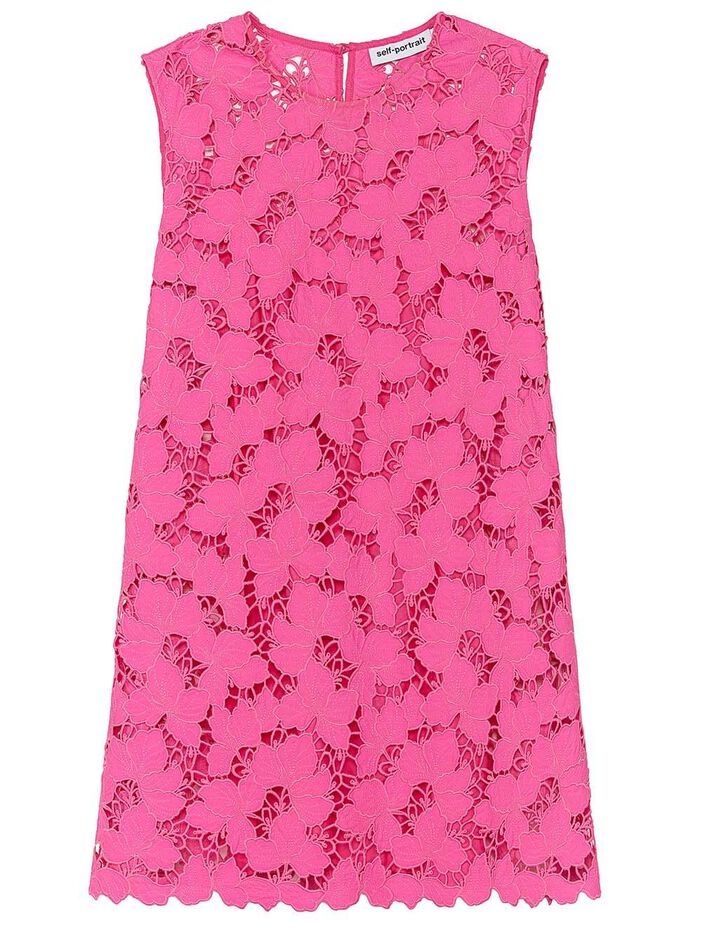 Pink Cotton Lace Mini Dress image number null