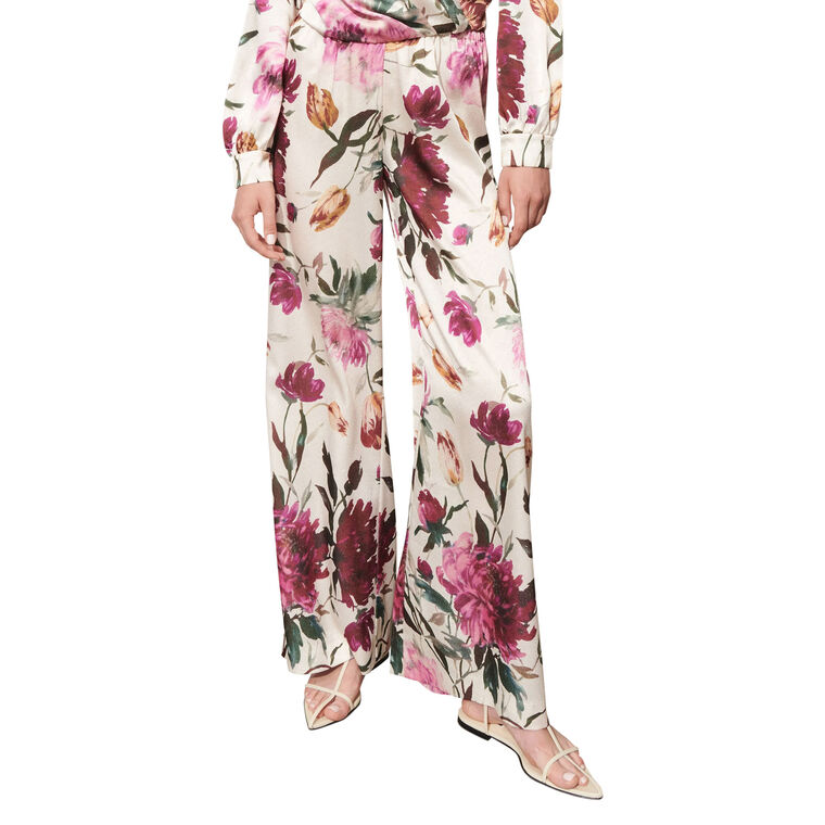 Devon Floral Print Wide Leg Pull-On Pant image number null