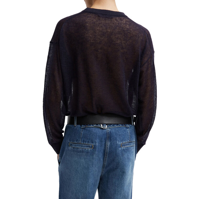 Sheer Sweater Crewneck Easy Pullover image number null