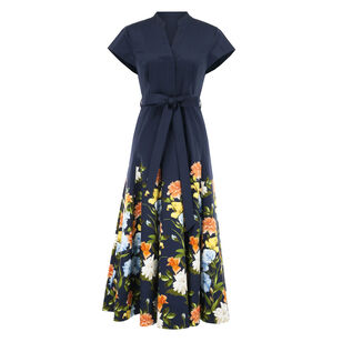 Ganika Short Sleeve Belted Midi Dress