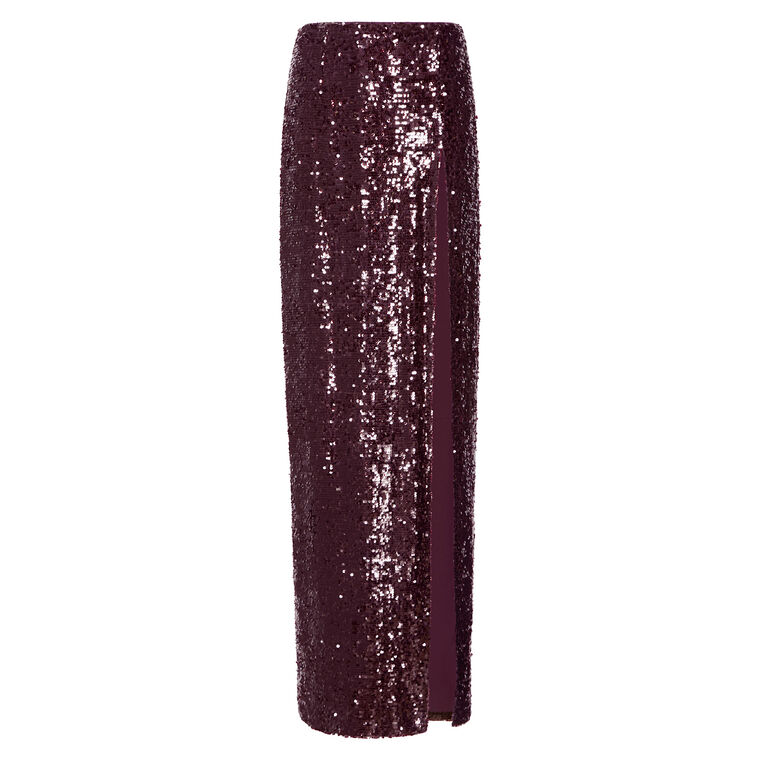 Sequin High Waist Slit Maxi Skirt image number null