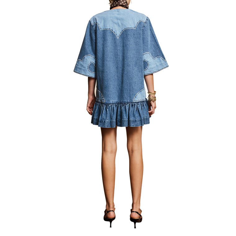 Jesse Denim Applique Mini Dress image number null