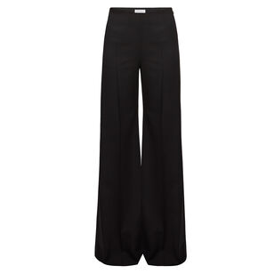 Beltless Flared Wool Pants