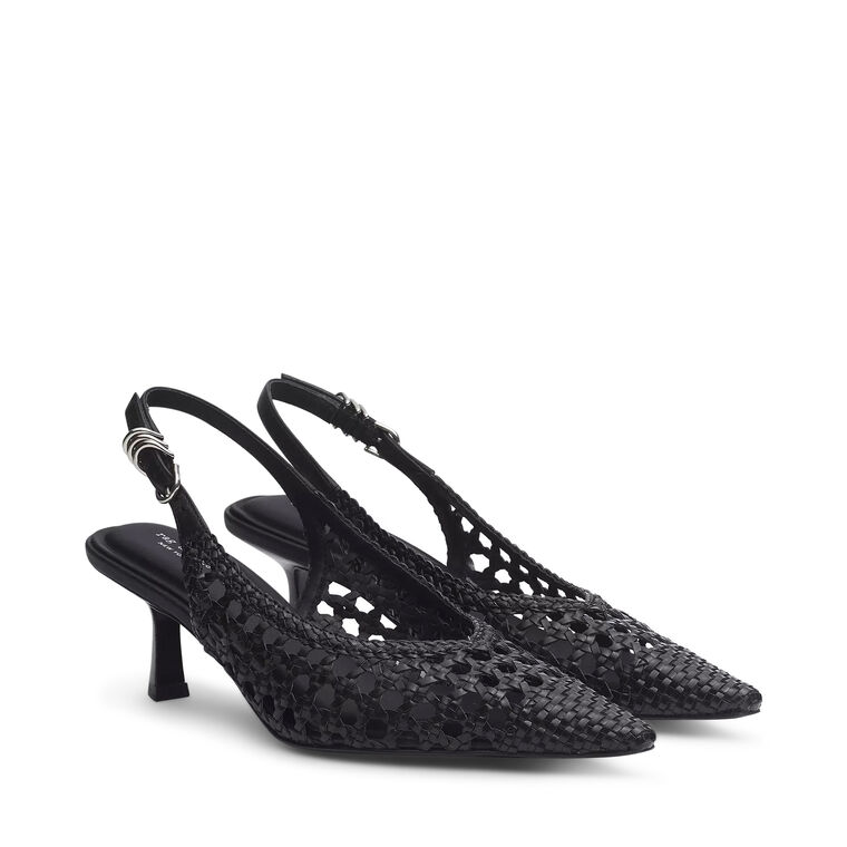 Brynn Woven Slingback Heels image number null