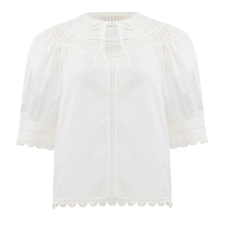 Dylan Puff Sleeve Poplin Top image number null