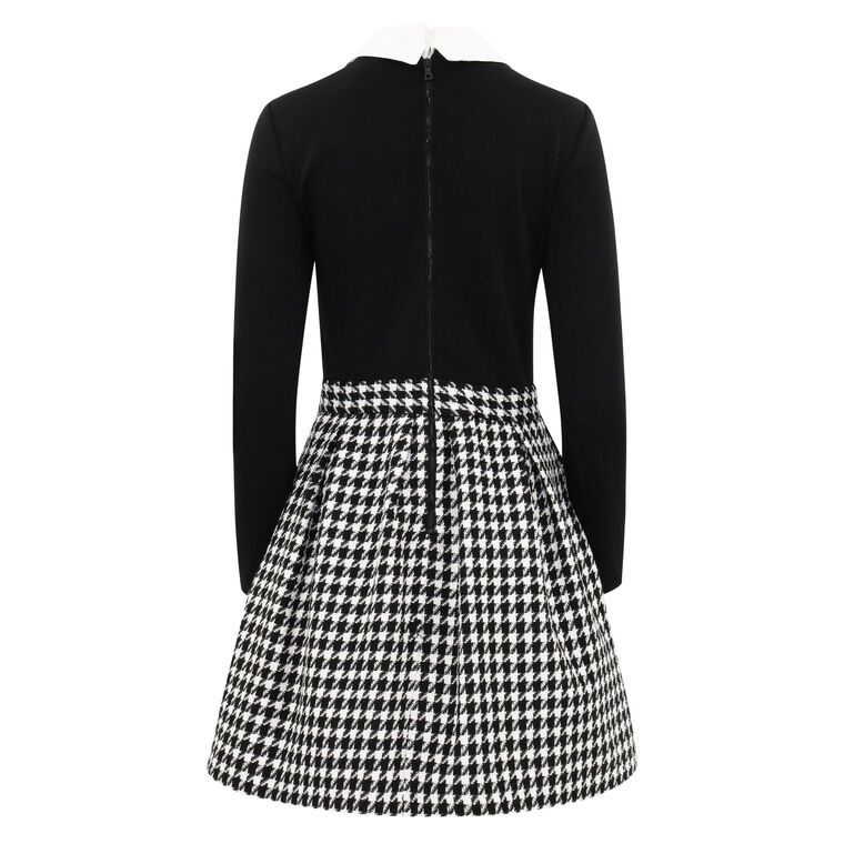 Chara Houndstooth Pleated Mini Dress image number null