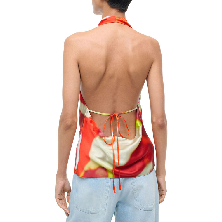 Liora Backless Silk Halterneck Top image number null