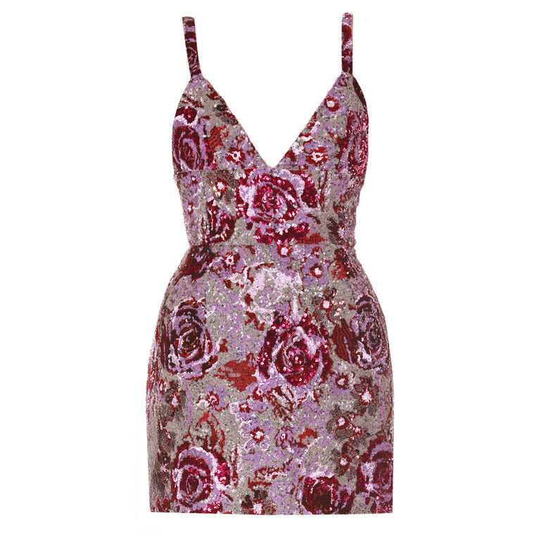 Allegra Sleeveless Sequin Mini Dress image number null