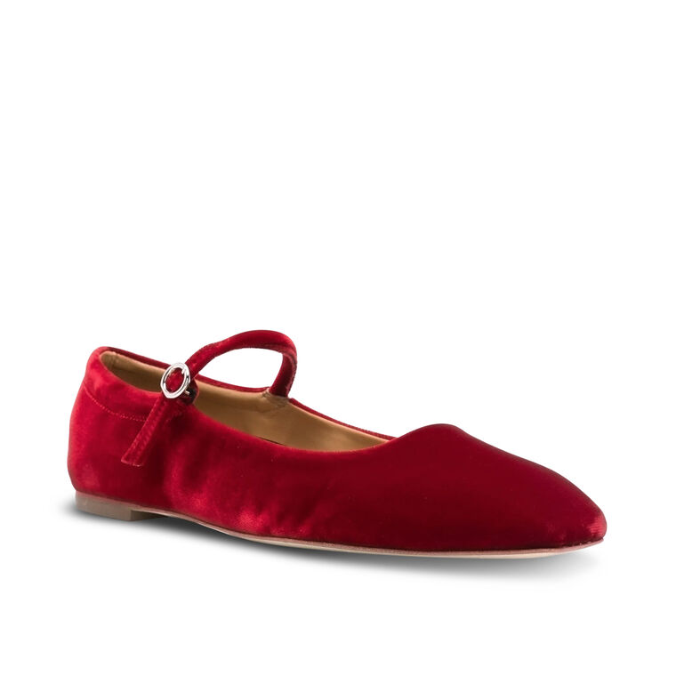 Uma Velvet Mary Jane Flats image number null