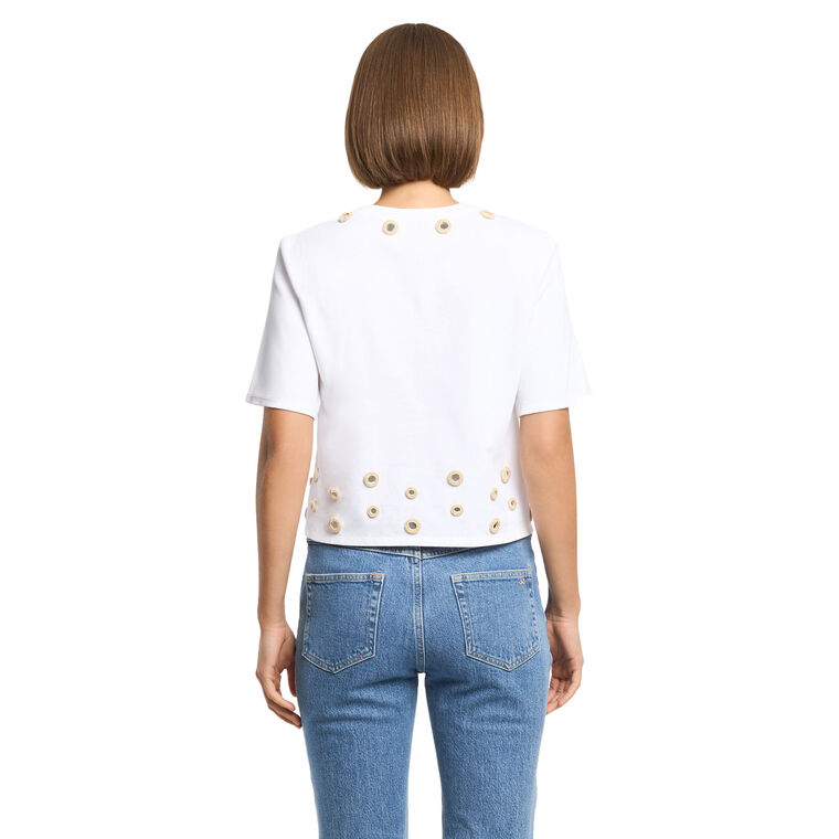 Bessy Crochet Mirrors Short Sleeve Tee image number null