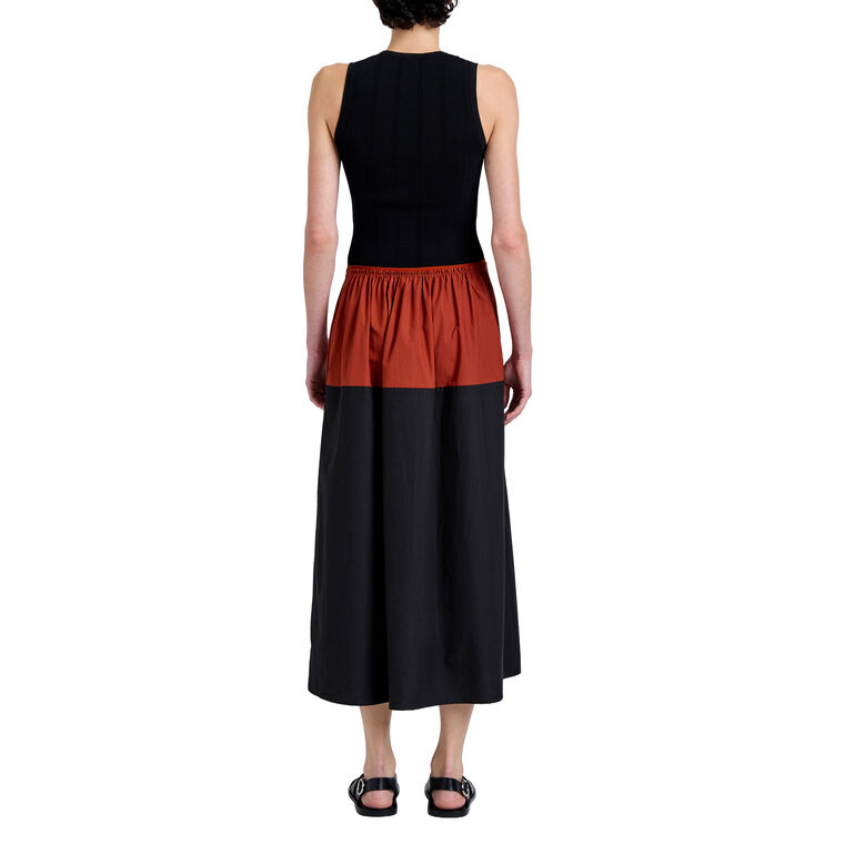 Nyla Colorblocked Midi Skirt In Poplin image number null