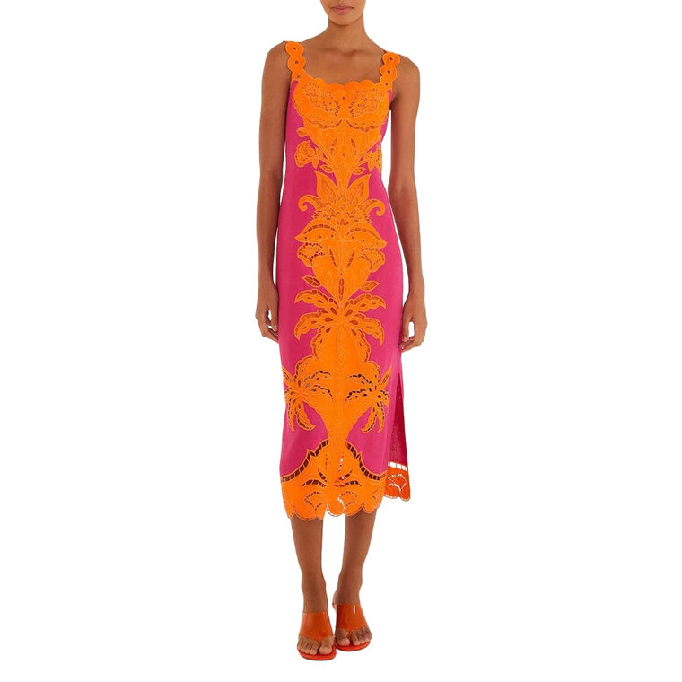 Sleeveless Cutwork Midi Dress image number null
