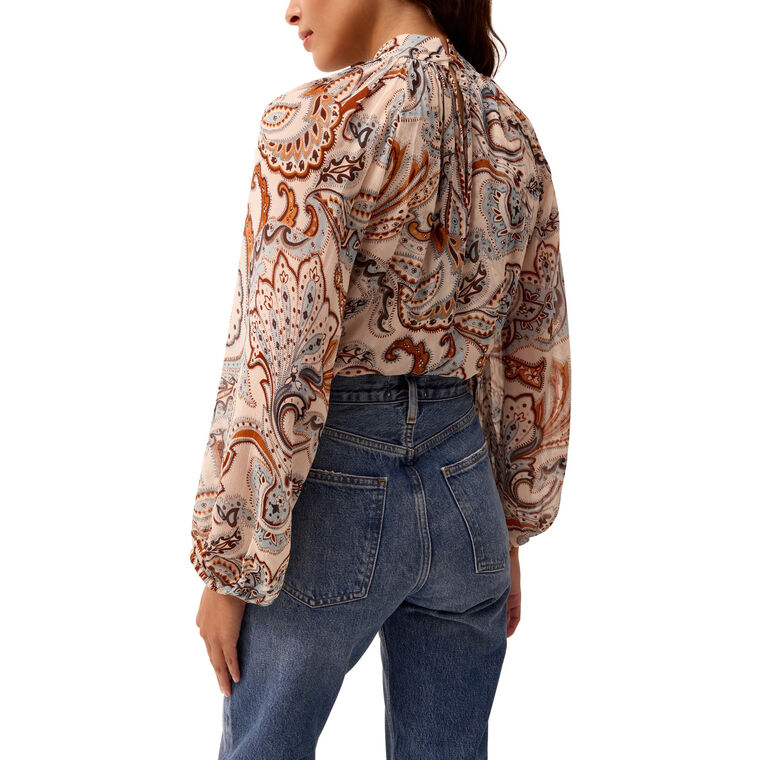 Scottie Long Sleeve Paisley Blouse image number null