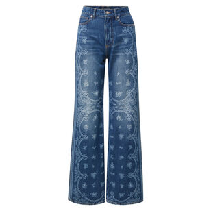 Taylor Bandana Wide-Leg Jean