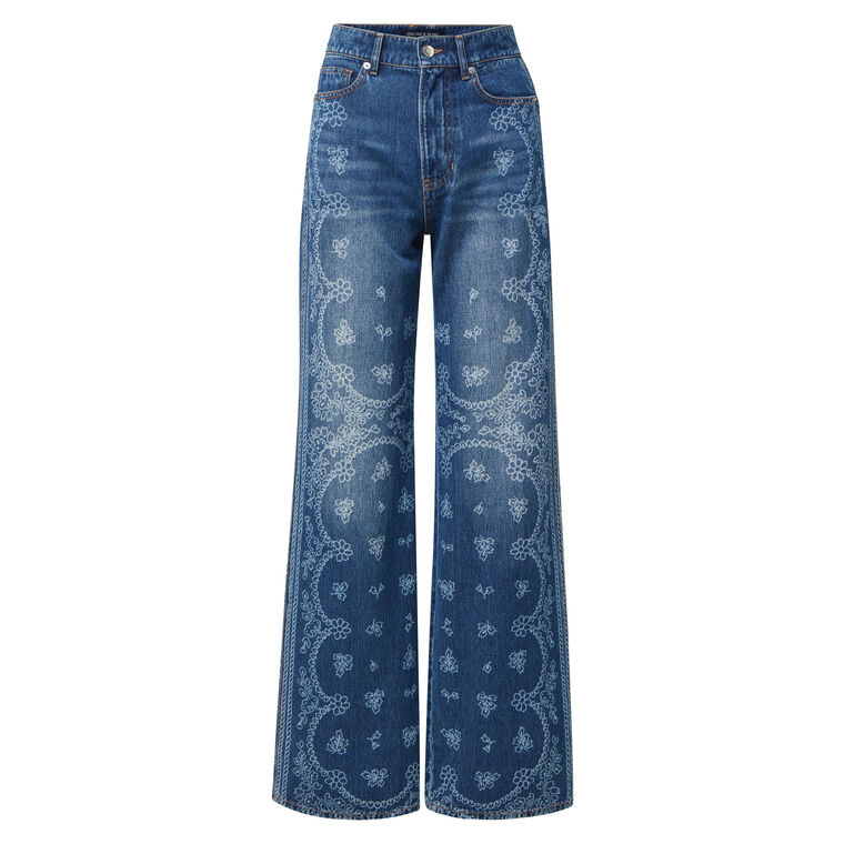 Taylor Bandana Wide-Leg Jean image number null