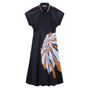 Floral Power Short Sleeve Midi Dress