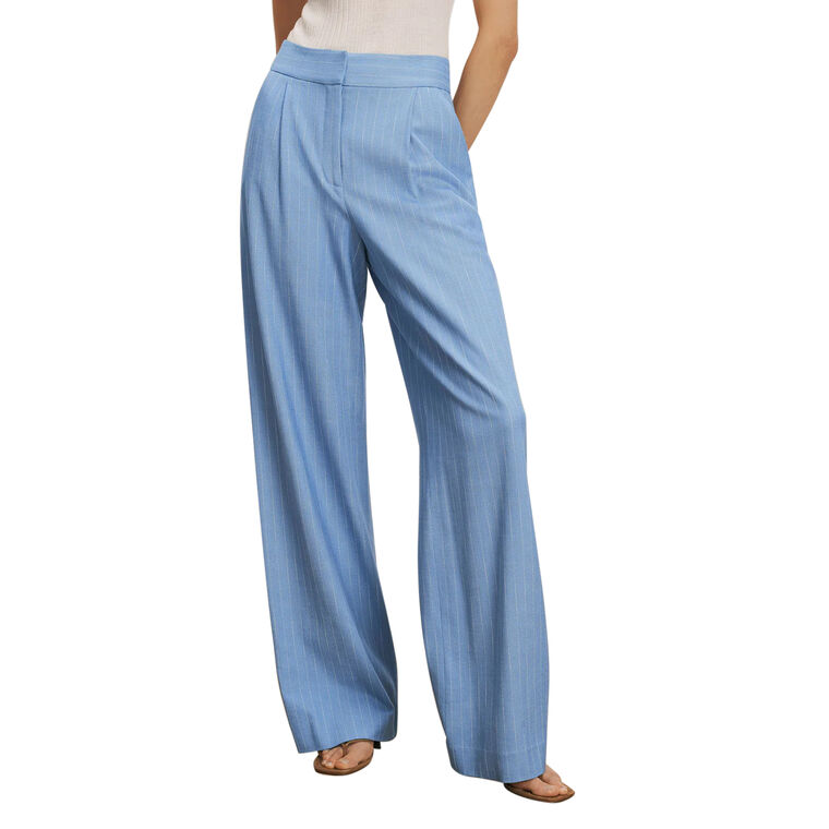 Heyser High-Rise Wide-Leg Pinstripe Pant image number null
