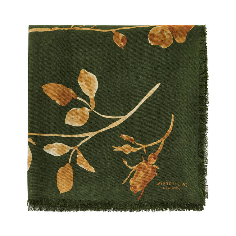 Painted Roses Cashmere-Silk Scarf image number null