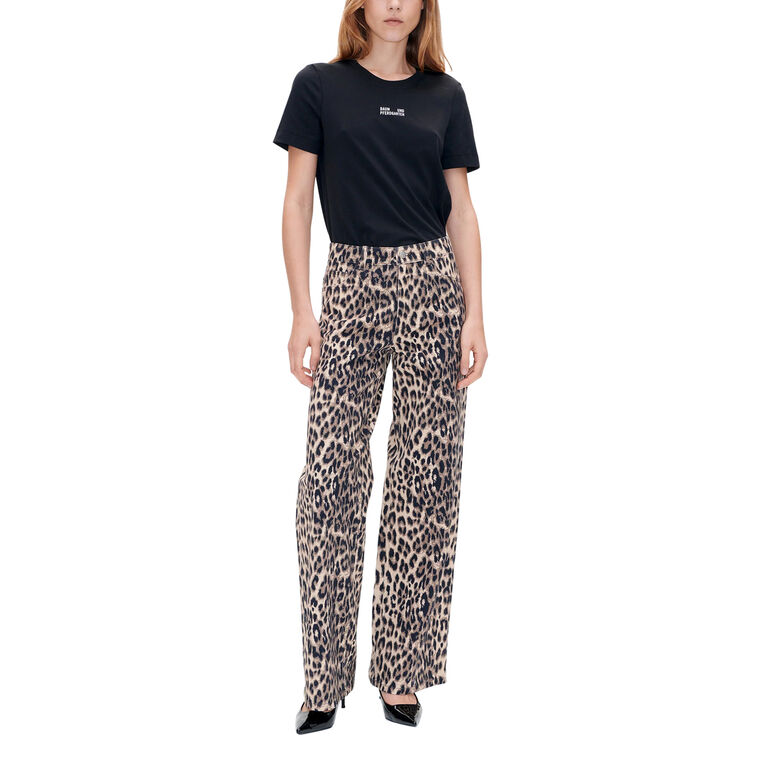 Nicette High-Waisted Leopard Wide-Leg Jean image number null