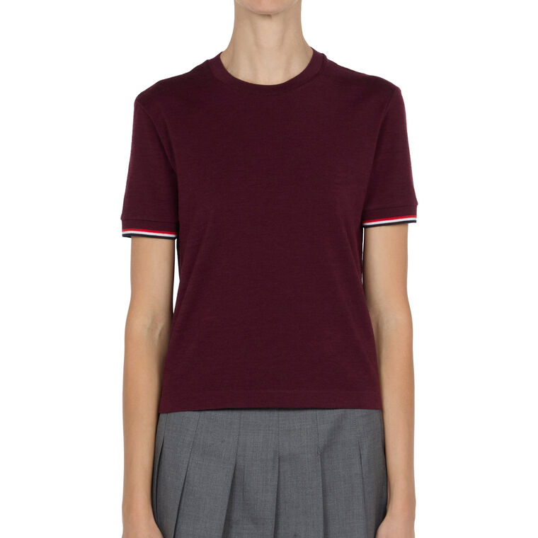 Short Sleeve Rib Cuff Tee image number null