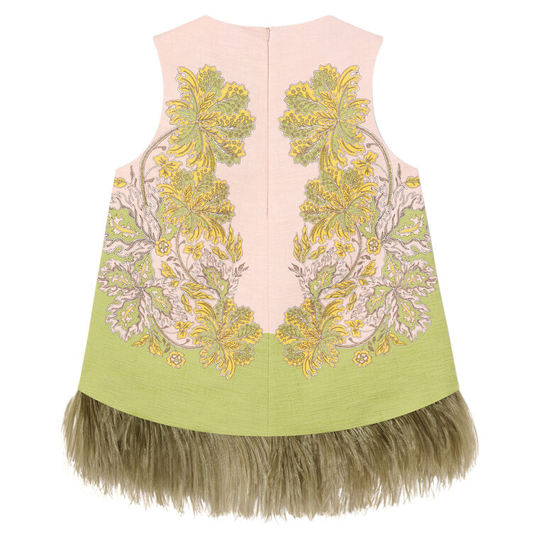 La Scala Sleeveless Top With Feather Trim image number null