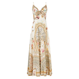 Sleeveless Long Dress With Tie Front