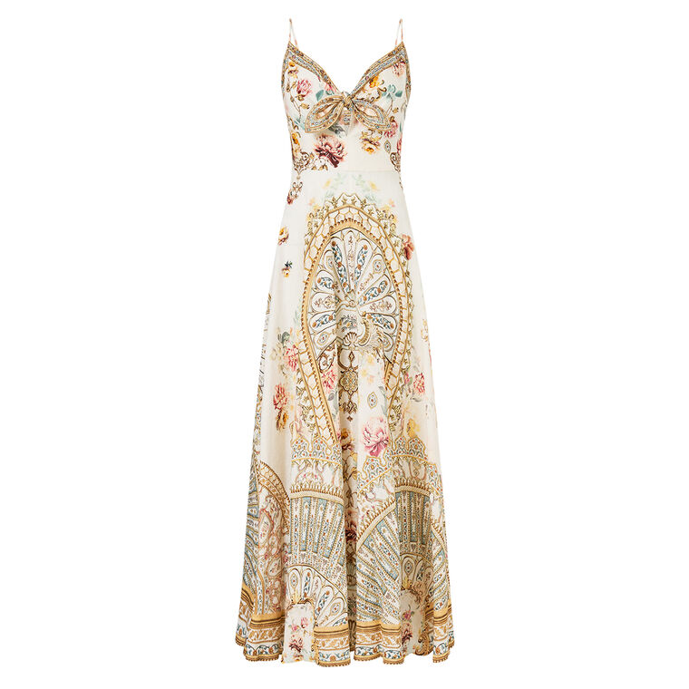 Sleeveless Long Dress With Tie Front image number null