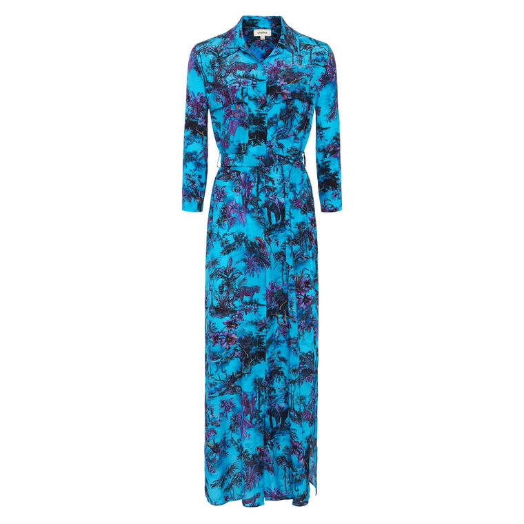 Cameron Silk Maxi Shirt Dress image number null