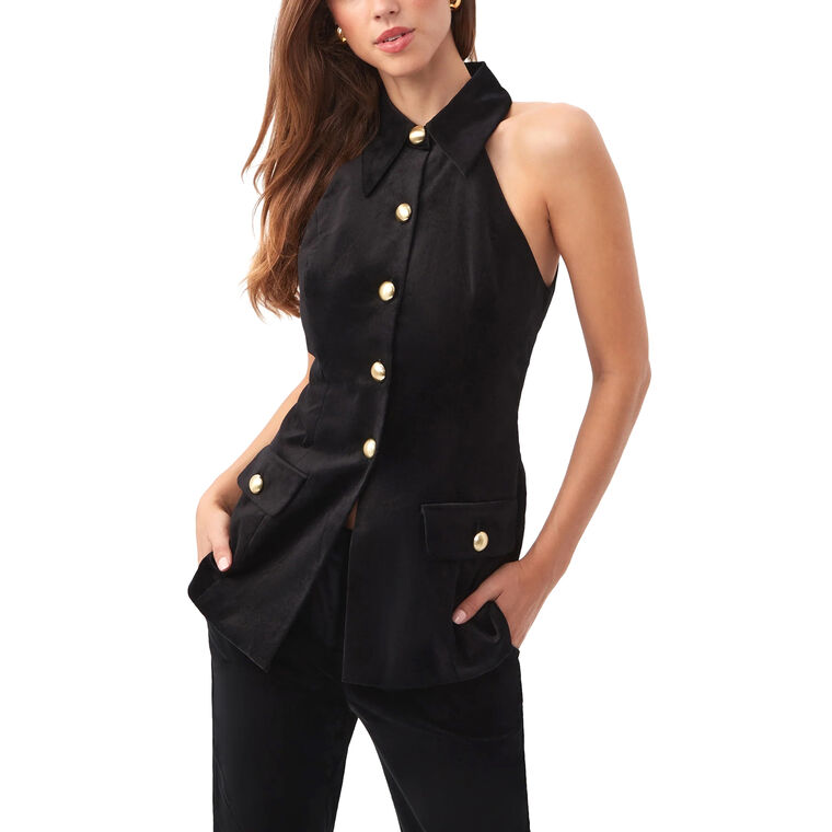 Elaina Velveteen Sleeveless Tunic Top image number null