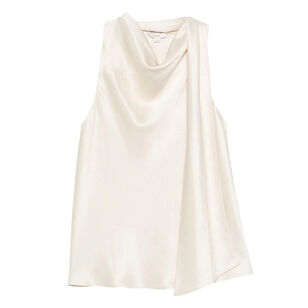 Fluid Satin Sleeveless Scarf Top