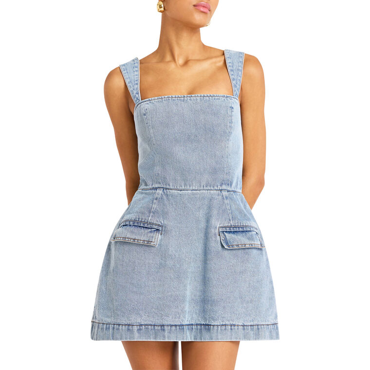 Bethany Sleeveless Denim Skort Romper image number null