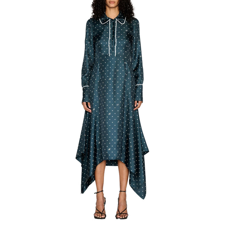 Cowl Back Pajama Midi Dress image number null