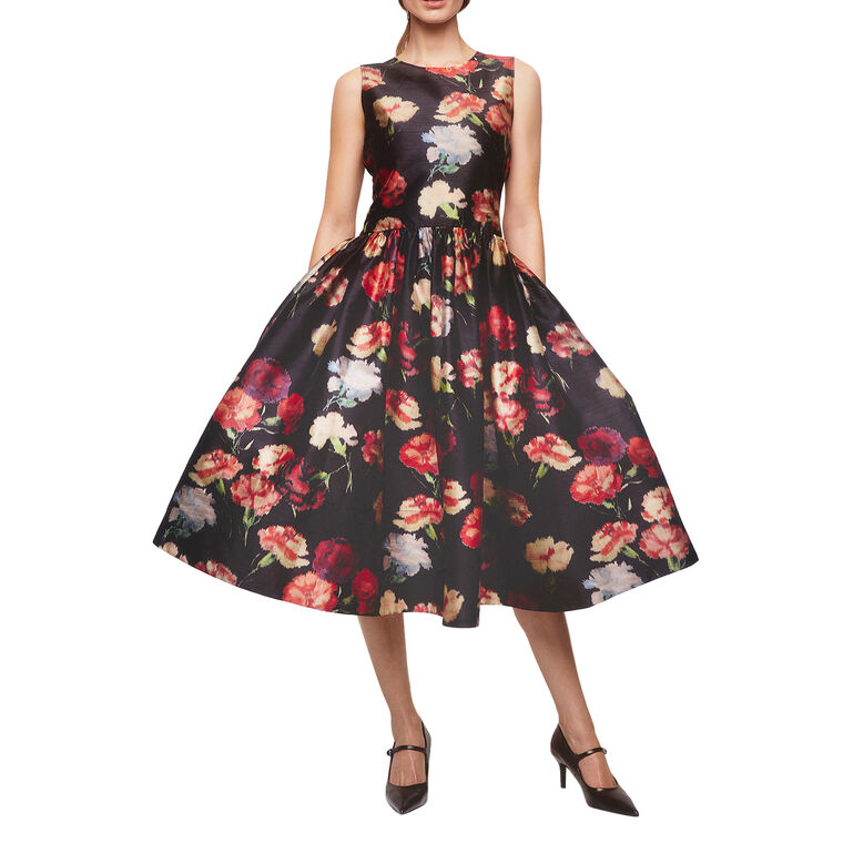 Sleeveless Taffeta Midi Dress image number null
