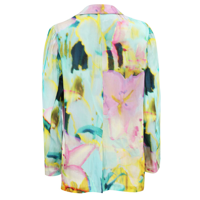 Joan Lotus Metallic Satin Jacket image number null