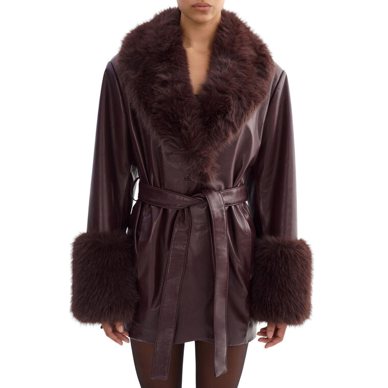 Rosabella Recycled Leather Mid-Length Coat image number null