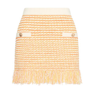 Kali Textured Fringe Knit Mini Skirt