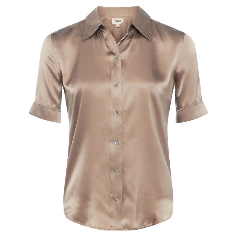Ellah Short Sleeve Silk Blouse image number null