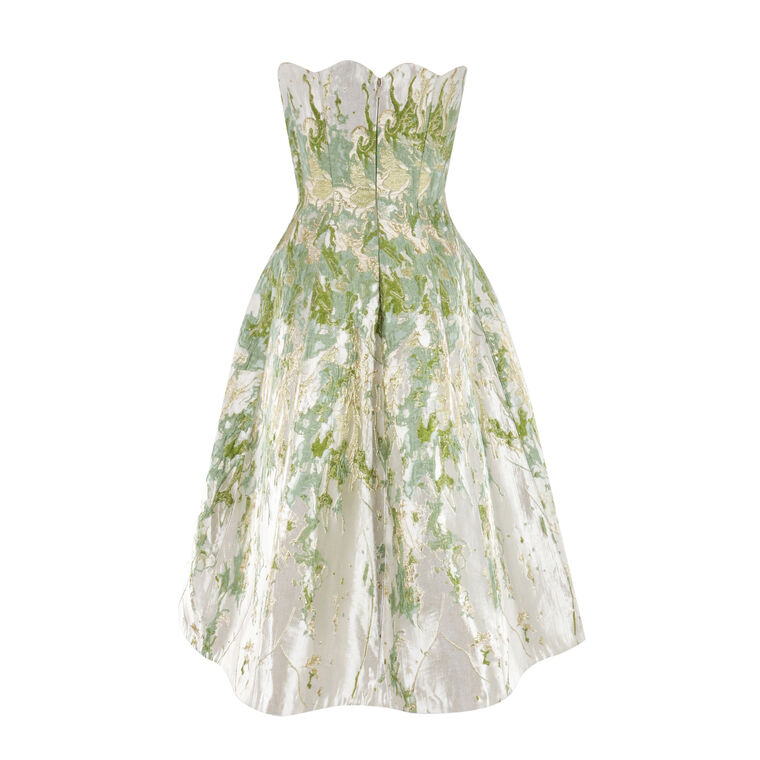 Strapless Floral Brocade Dress image number null