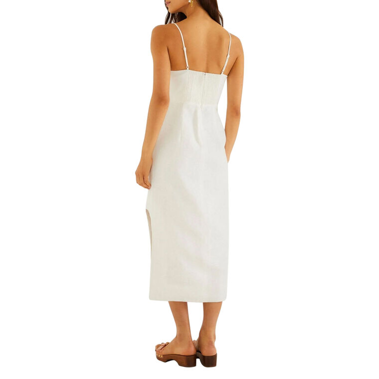 Sleeveless Shell Bodice Pearl Detail Midi Dress image number null