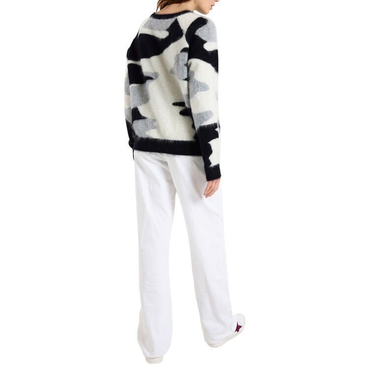 Brushed Camo Cashmere Crewneck Sweater image number null