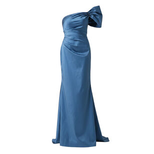 One-Shoulder Bow Column Gown